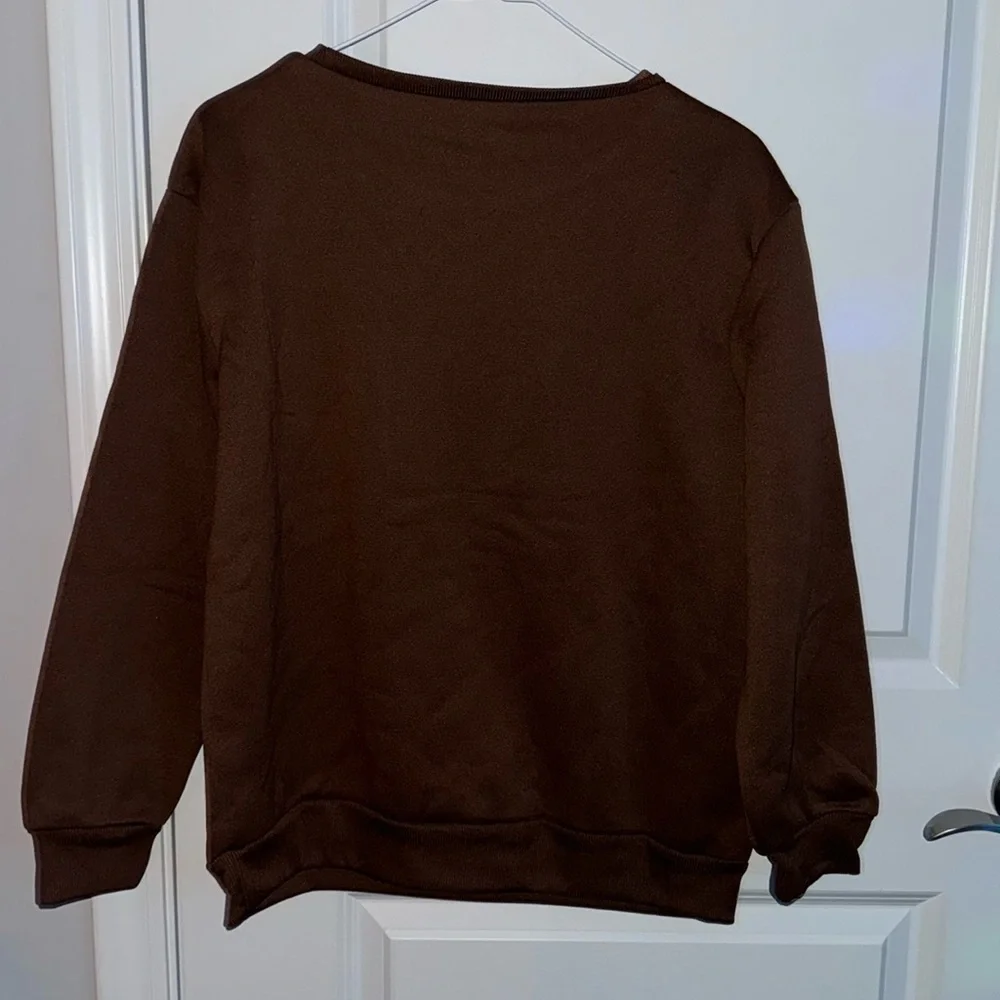 Halloween Pumpkin Print Graphic Thermal Pullover - Picture 2 of 2